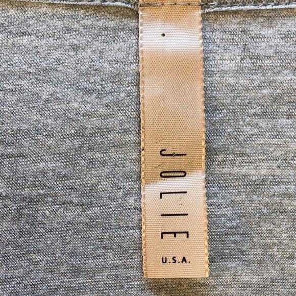 Jolie Gray Basic U-Neck Tee With Black Sleeves Womens Size M - Picture 4 of 5